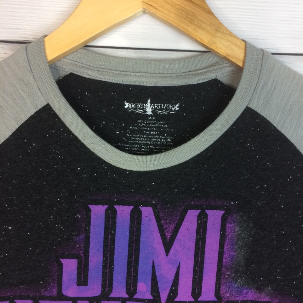 Jimmy Hendrix Rocking Art Baseball Tee - Picture 2 of 3